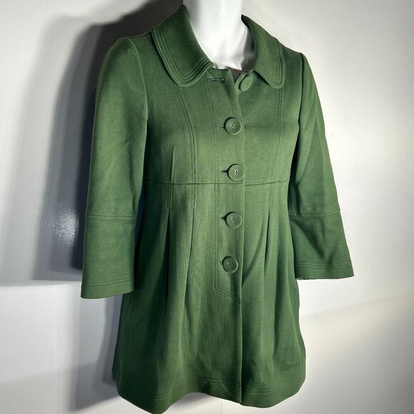 Ivy Jane SZS Green Car Coat Jacket Academia Heritage Town & Country Coquette 90s - Picture 2 of 11